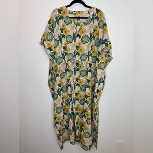 MAHOGANY Kaftan Dress Womens O/S Yellow green floral Maxi